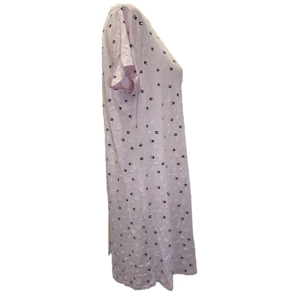 TOMMY HILFIGER Sleep Shirt Womens Small Pink Tee Pull On Logo Sleepwear Dress M - Picture 3 of 6